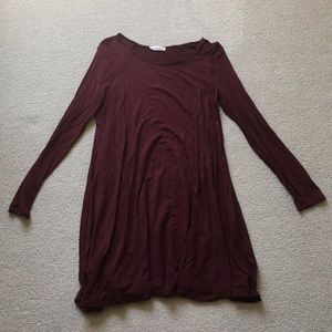 Maroon Long Sleeve Dress